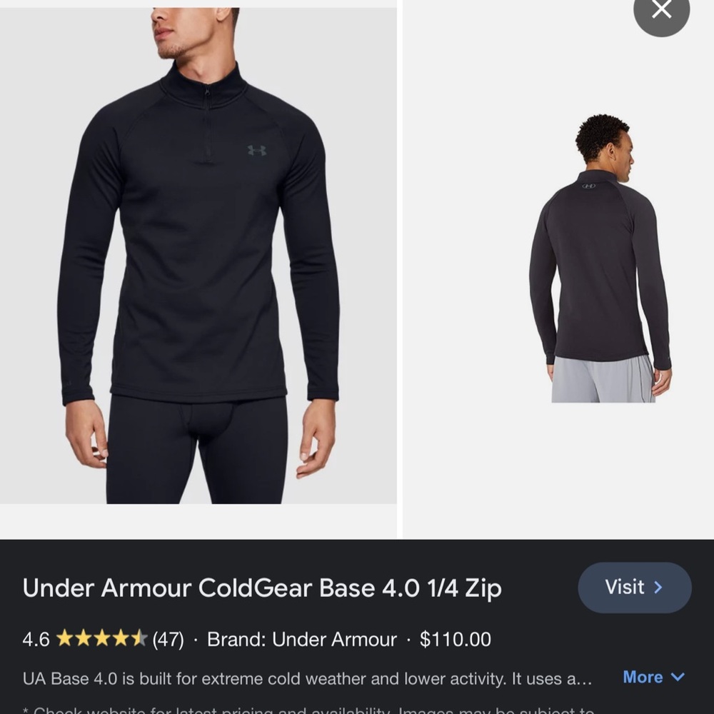 Under Armour Cold Gear Quarter Zip Men’s Medium